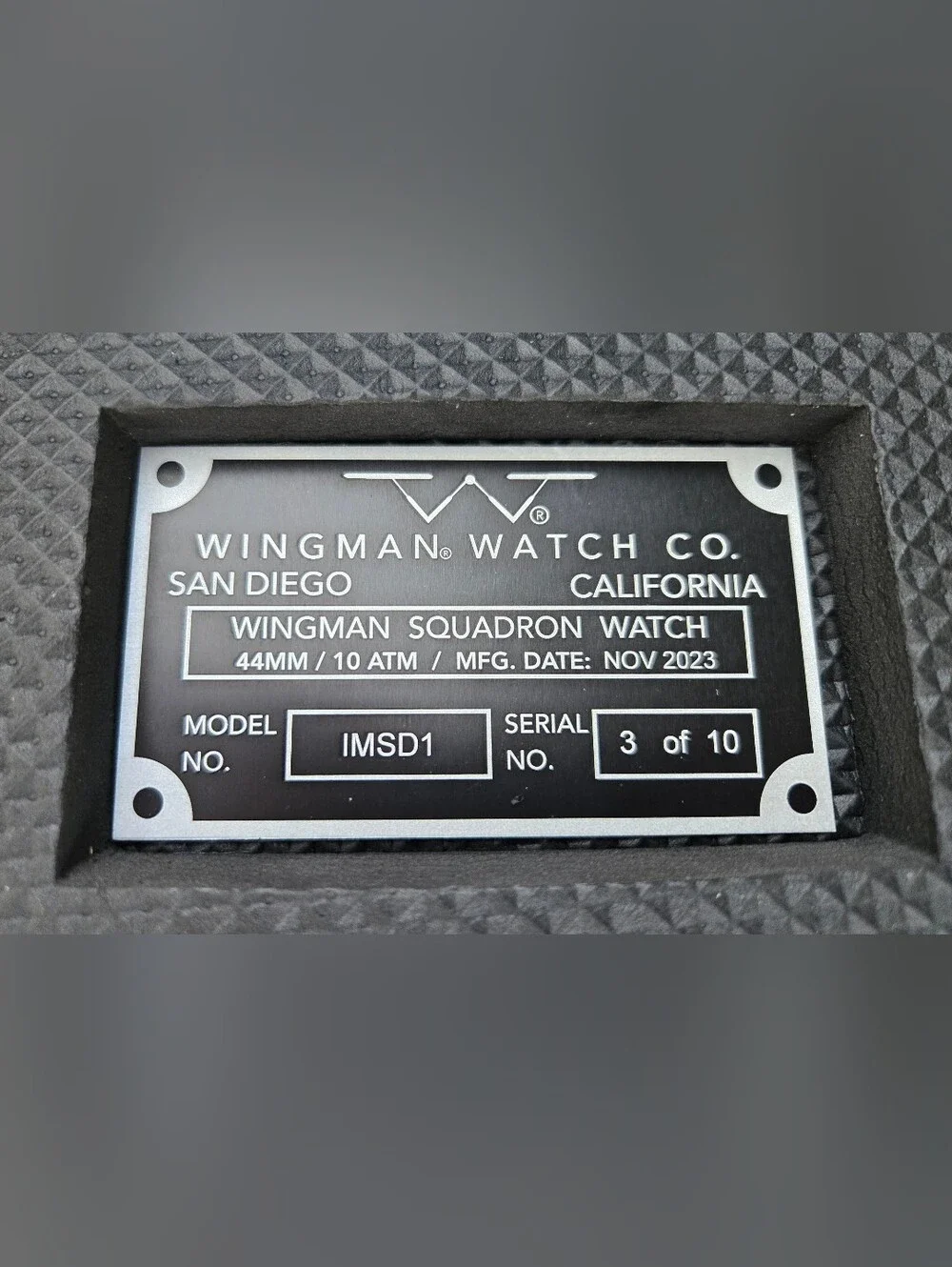 Wingman Men's Black Leather Strap Watch with Bag Accessory - 3 of 10